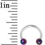 16G 5/16 Metallic Rainbow Horseshoe Circular Barbell