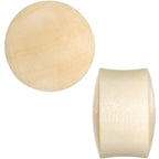 1 inch Organic Crocodile Wood Dome Double Flare Plug Set