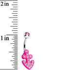 Pink Gem Neon Pink Nautical Anchor Glam Belly Ring