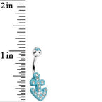 Aqua Gem Aqua Nautical Anchor Glam Belly Ring