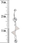 Clear Gem Charming Bowtie Drop Gem Dangle Belly Ring