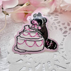 Raccoon Wedding Cake Treat ~ Sticker