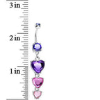 Purple Pink Gem Follow Your Heart Dangle Belly Ring