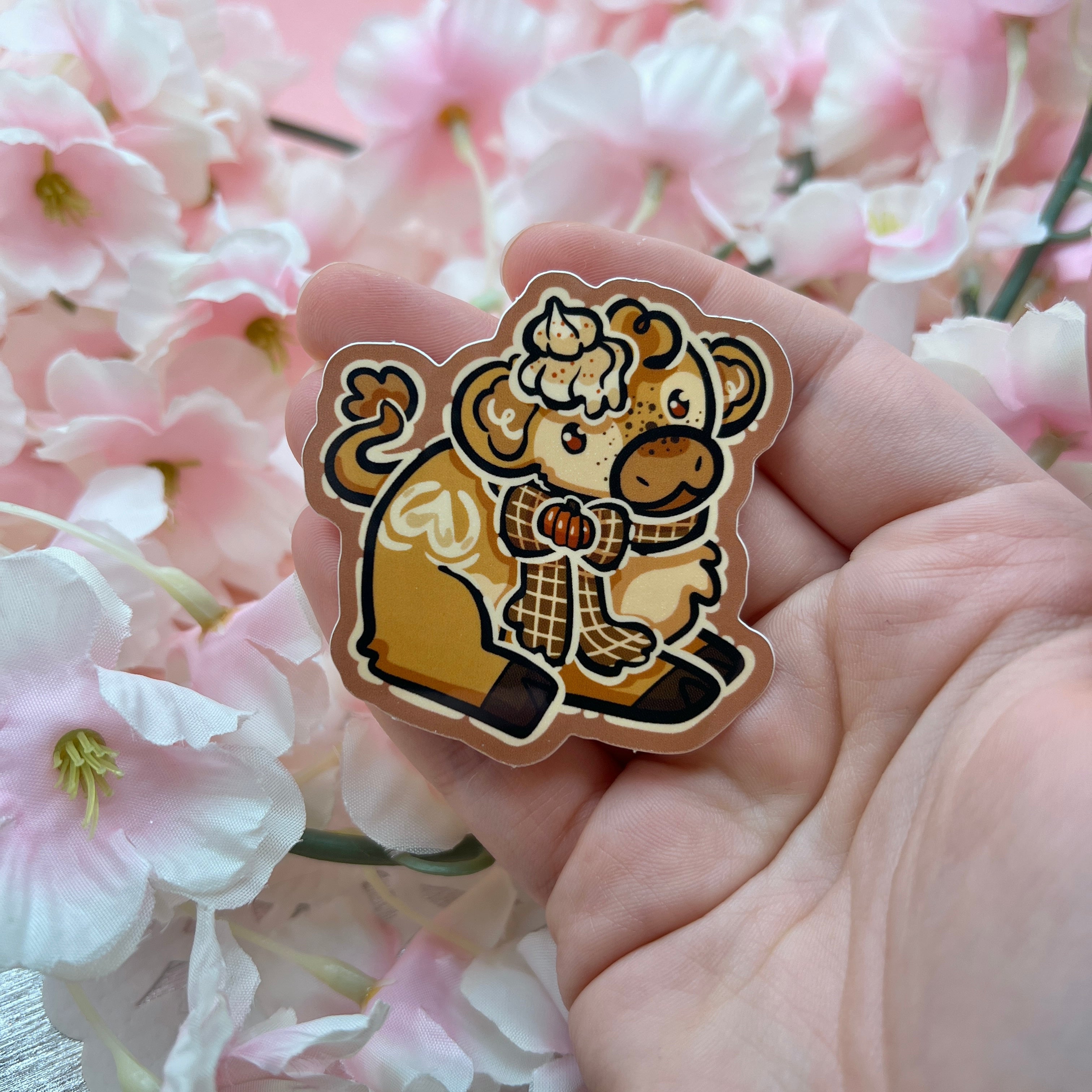Pumpkin Spice Cow ~ Sticker