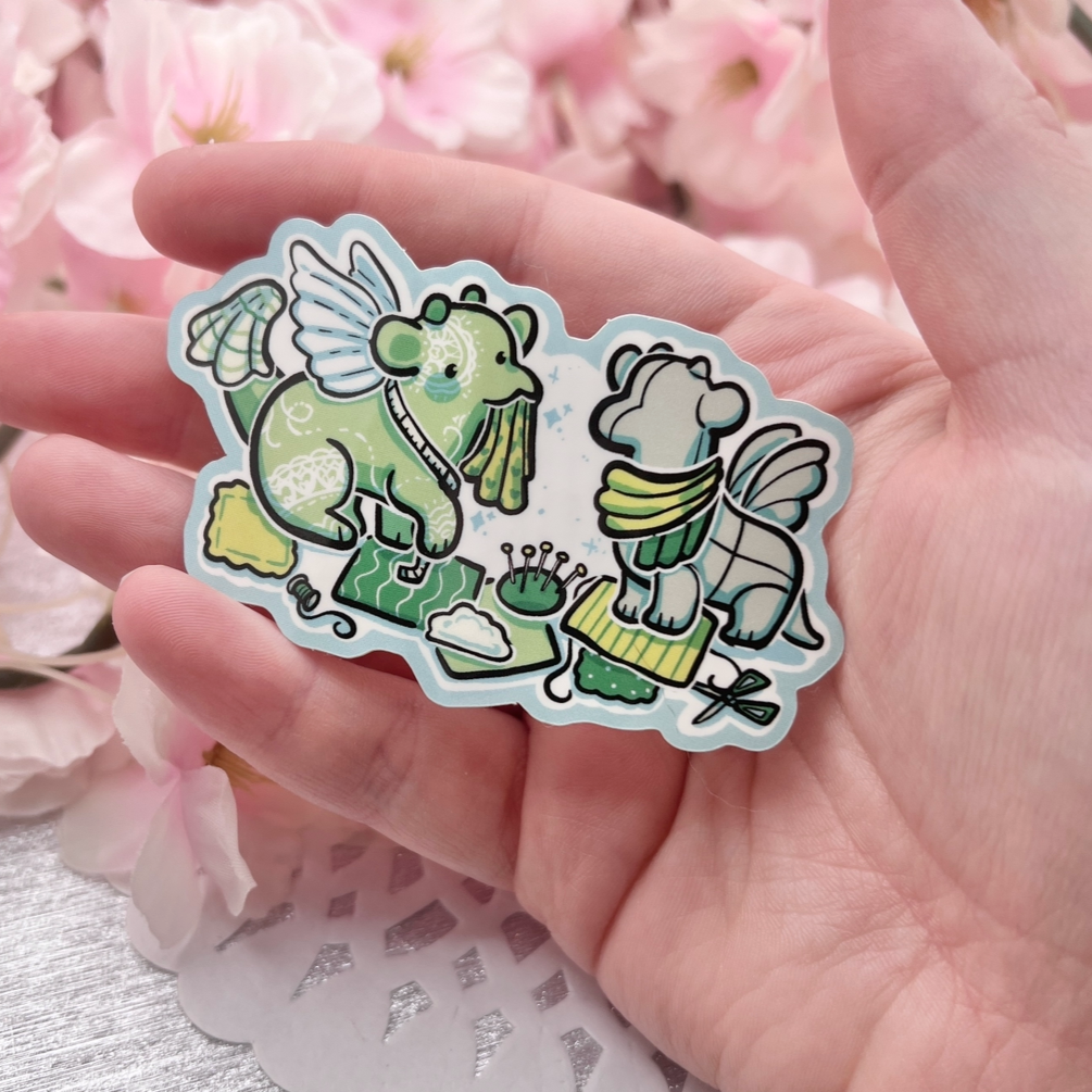 Fabric Crafter/Seamstress Dragon ~ Sticker