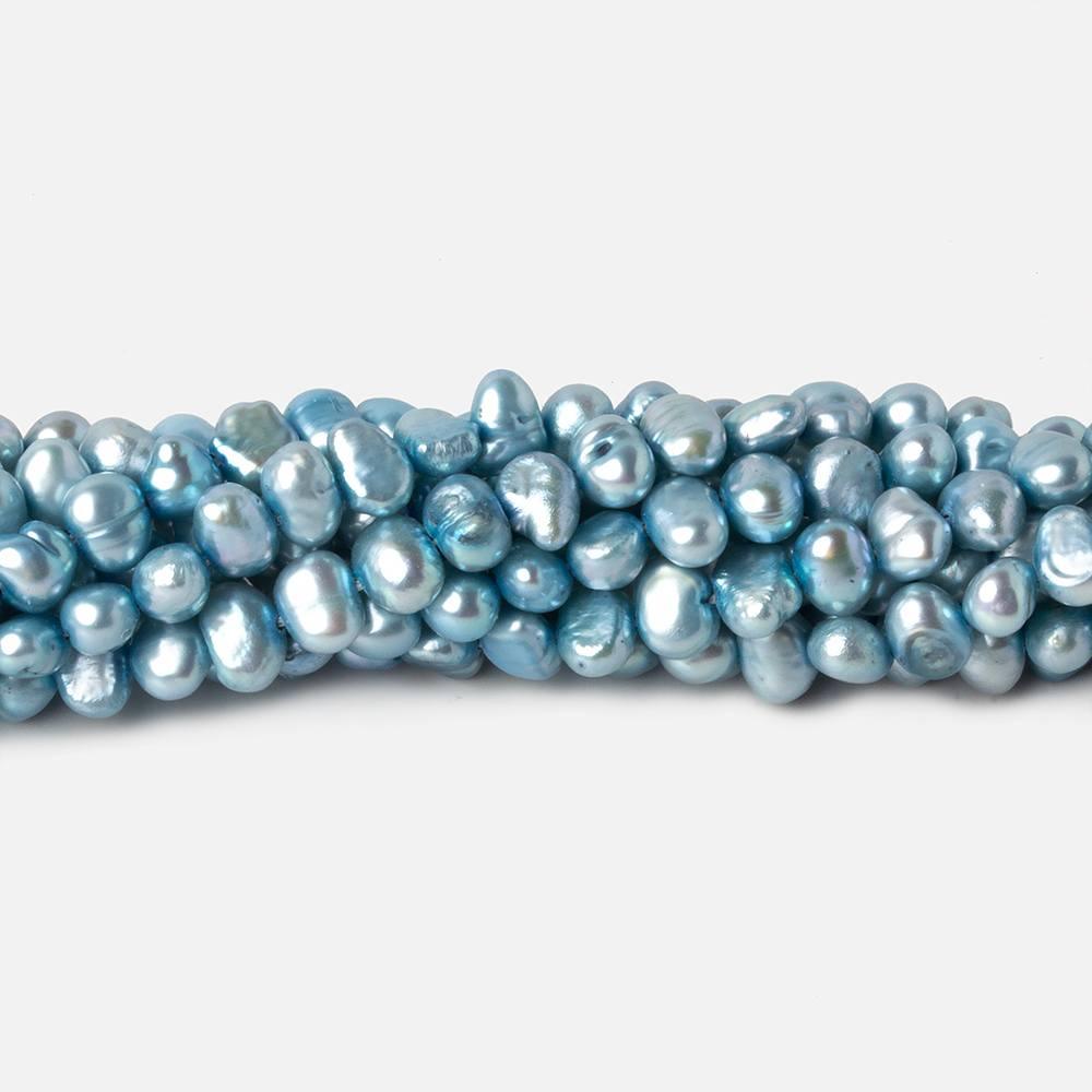 4mm Blue Baroque Freshwater Pearl Beads, 14 inch