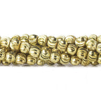 4mm Brass Fluted Round Beads 8 inch 55 beads