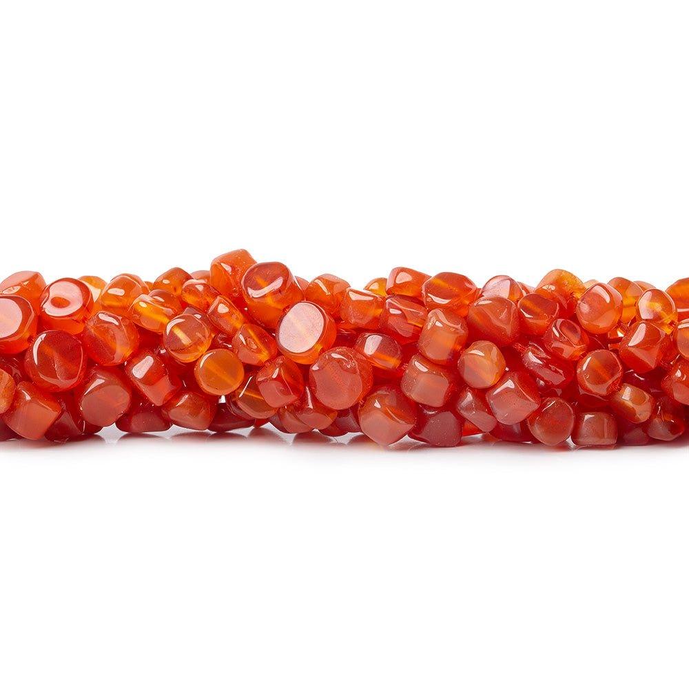 4mm Carnelian Plain Coin Beads, 14 inch