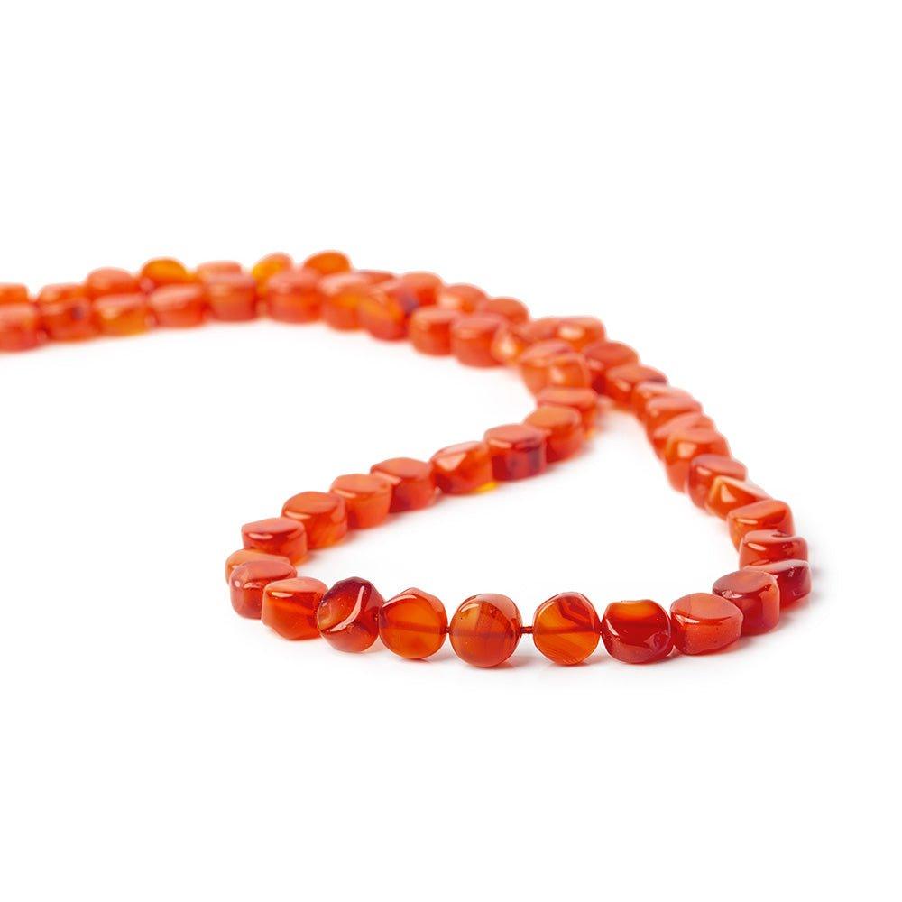 4mm Carnelian Plain Coin Beads, 14 inch