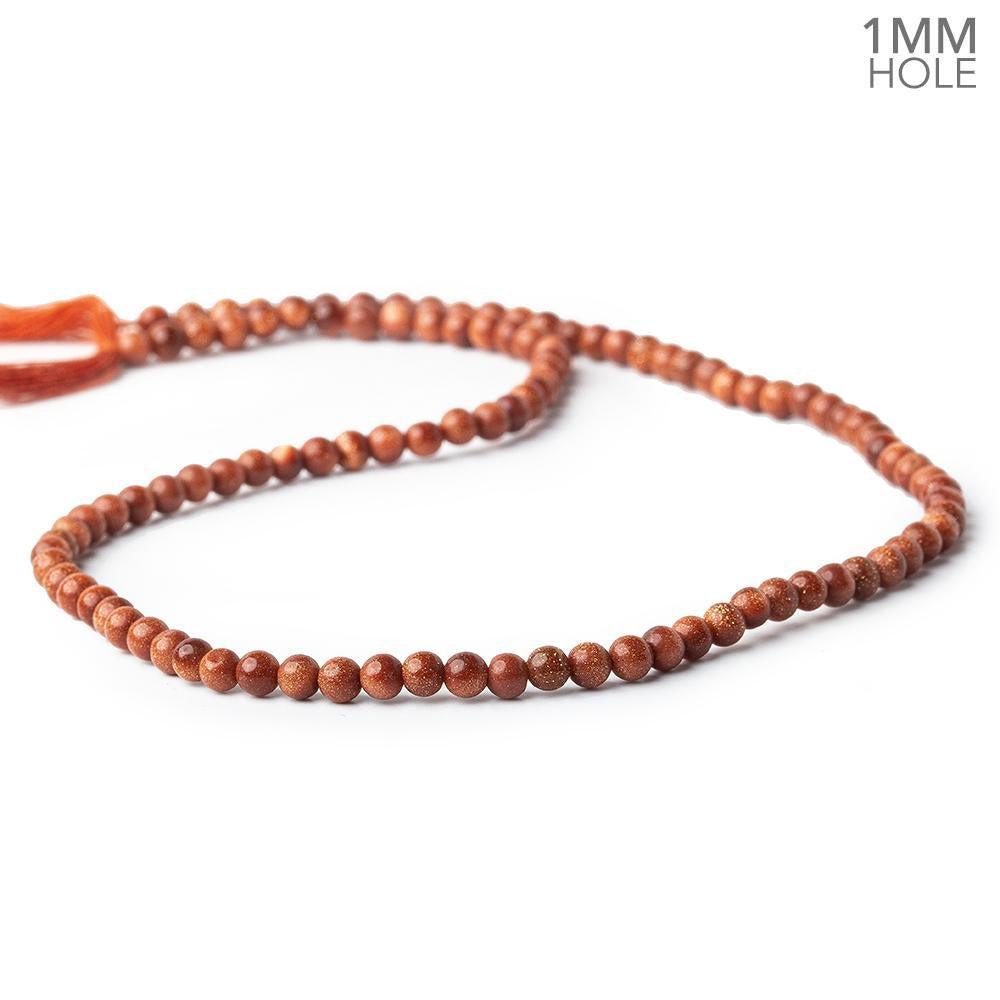 4mm Goldstone Plain Rounds 14 inch 85 beads