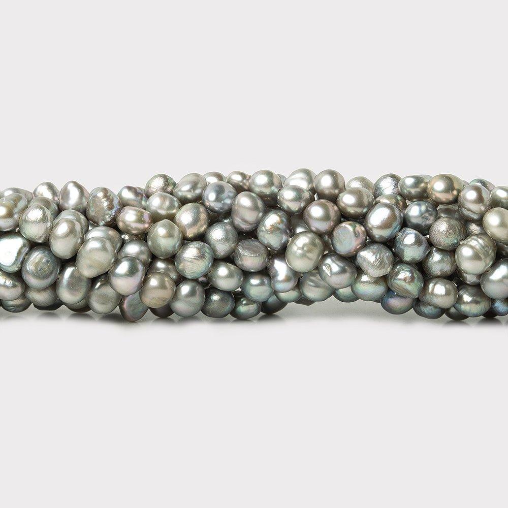 4mm Silver Baroque Freshwater Pearls, 15 inch