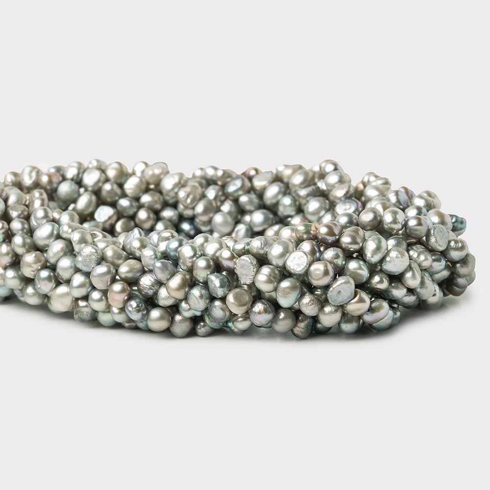 4mm Silver Baroque Freshwater Pearls, 15 inch