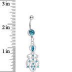 Aqua Gem Elegant Equality Dangle Belly Ring
