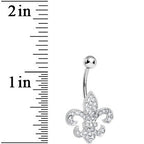 Crystalline Gem Fabulous Fleur de Lis Belly Ring