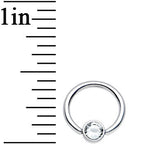 16G 5/16 Clear Gem Steel BCR Captive Ring 4mm Flat Disc