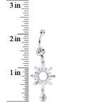 Clear CZ Clear Crystal Burst Dangle Belly Ring