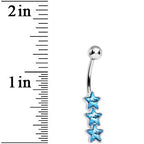 Aqua Gem Dazzling Triple Star Belly Ring