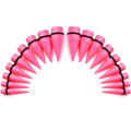 00G to 1 inch 18 Piece Bright Pink Acrylic Ear Stretching Taper Kit Set