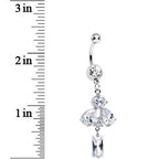 Clear Cubic Zirconia Dazzling Drops of Rain Dangle Belly Ring