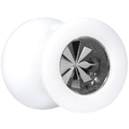 White Acrylic Grey Flashy Tire Rim Saddle Plug 2G to 20mm