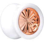 White Acrylic Pink Flashy Tire Rim Saddle Plug 2G to 20mm