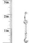 Clear Gem Magic of the Moon and Stars Dangle Belly Ring
