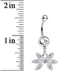 Clear Gem New Orleans Mardi Gras Mask Dangle Belly Ring