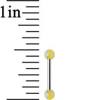 18G Acrylic Eureka Yellow Stripe Straight Barbell Eyebrow Ring