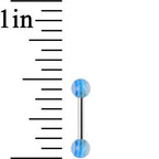 18G Acrylic Frosty Blue Stripe Straight Barbell Eyebrow Ring
