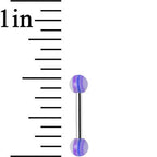 18G Acrylic Plum Purple Stripe Straight Barbell Eyebrow Ring