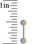 18G Acrylic Faded Rainbow Stripe Straight Barbell Eyebrow Ring