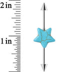 14G Faux Turquoise Impaled Star Spike Industrial Barbell 38mm