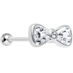 18G Clear Gem New Year Bow Tie Cartilage Tragus Earring