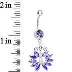Purple Cubic Zirconia Queen of Spring Butterfly Dangle Belly Ring