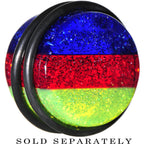 18mm Green Red Blue Acrylic Vibrant Glitter Single Flare Plug