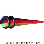 0G Green Red Blue Acrylic Vibrant Glitter Taper