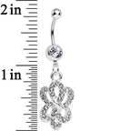Clear Gem Sparkling Sailor Knot Dangle Belly Ring