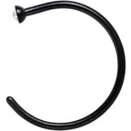 20G 3/8 Clear Gem Black Anodized Titanium Nose Hoop