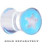 Clear Light Blue Acrylic Wish on a Star Saddle Plug 2G to 20mm
