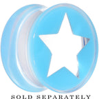 Clear Light Blue Acrylic Wish on a Star Saddle Plug 2G to 20mm