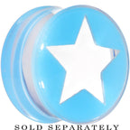 Clear Light Blue Acrylic Wish on a Star Saddle Plug 2G to 20mm