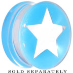 Clear Light Blue Acrylic Wish on a Star Saddle Plug 2G to 20mm