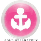 Clear Pink Acrylic Set Sail Nautical Anchor Saddle Plug Available in Sizes 6mm to 20mm