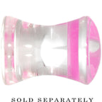 Clear Pink Acrylic Set Sail Nautical Anchor Saddle Plug Available in Sizes 6mm to 20mm