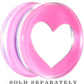 20mm Clear Pink Acrylic Adoring Heart Saddle Plug
