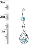 Aqua Cubic Zirconia Bubbling Snake Dangle Belly Ring