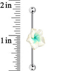 Light Green White Beautiful Blossoming Flower Industrial Barbell 37mm