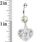 Aurora Gem Lacy Heirloom Heart Dangle Belly Ring