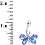 Light Blue Gem Dynamic Dragonfly Belly Ring
