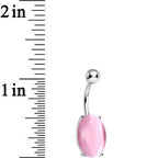 Pink Opal Elliptical Belly Ring